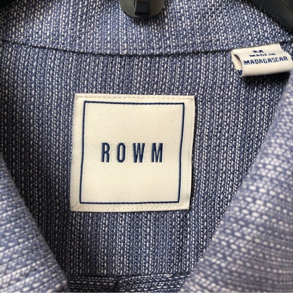 NWT ROWM Mens long sleeve woven blue button down cotton M - Picture 3 of 10